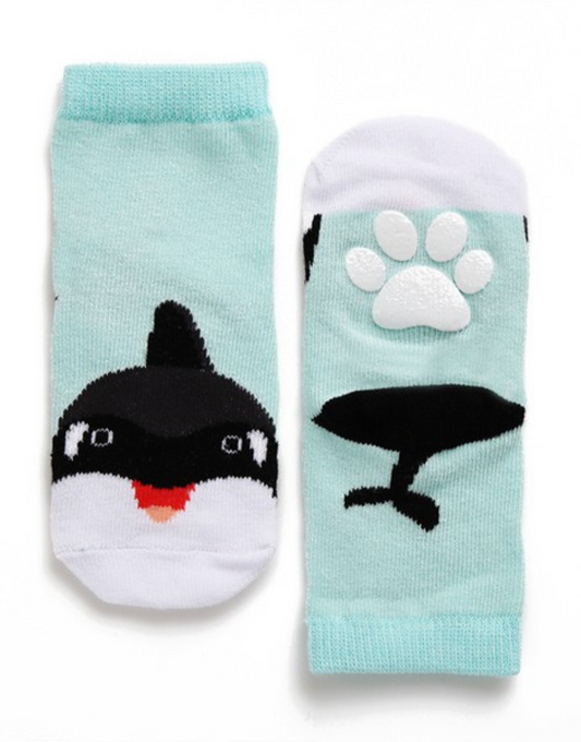 Light Blue Orca Ankle Socks