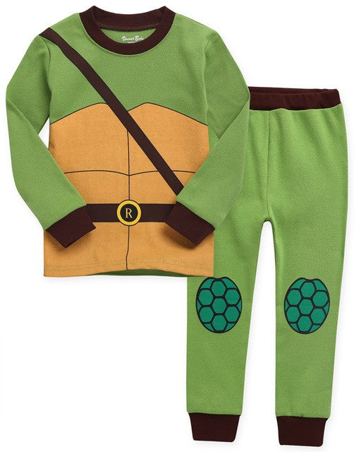 Conjunto de pijama de manga larga con tortuga 