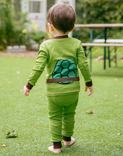 Conjunto de pijama de manga larga con tortuga 