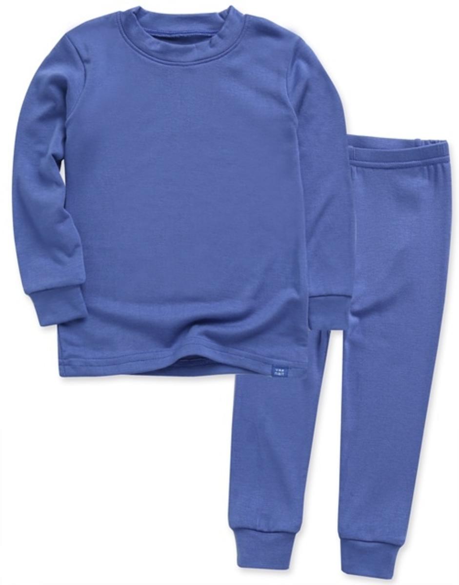 Pijama de manga larga de modal azul oscuro 