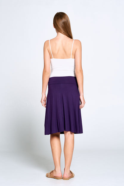 Eggplant Casual Midi Skirt