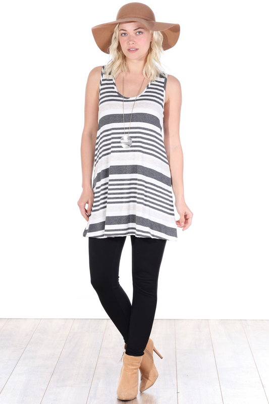 ST107 Striped Sleeveless Tank Top - FINAL SALE