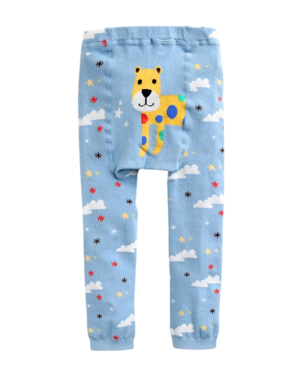 Light Blue Bear Printed Baby Leggings