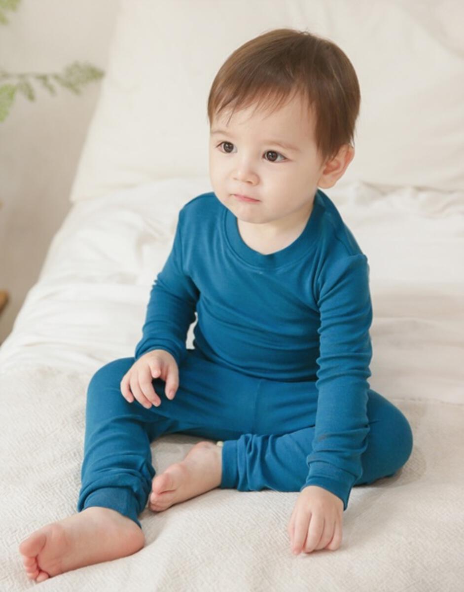 Peacock Blue Modal Long Sleeve Pajamas