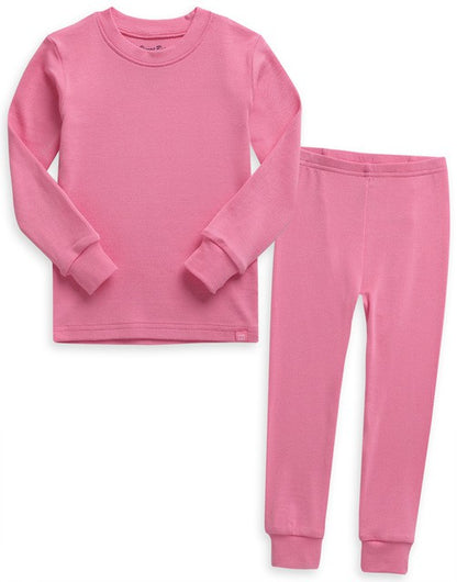 Conjunto de pijama de manga larga de modal rosa 