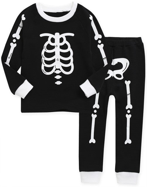 White Skeleton Long Sleeve Pajamas