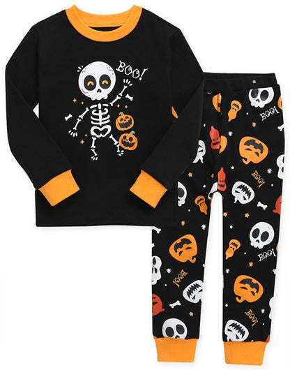 Conjunto de pijama de manga larga con calavera bailando 