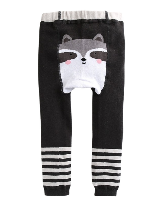 Black Raccoon Printed Baby Leggings