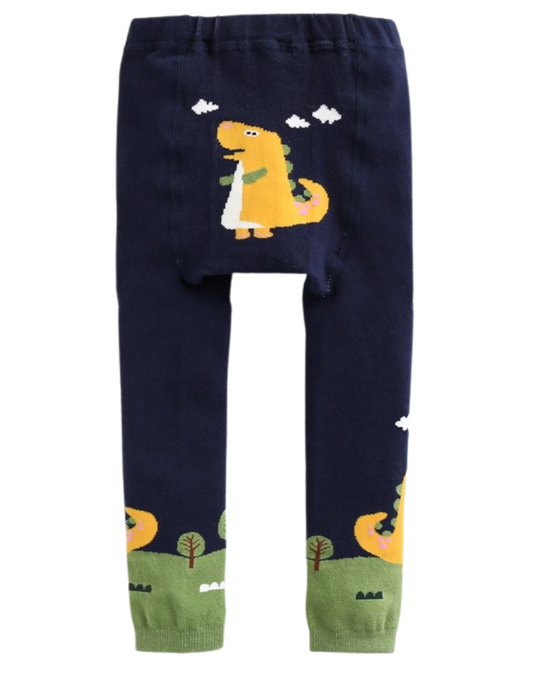 Navy Joy Dino Printed Leggings