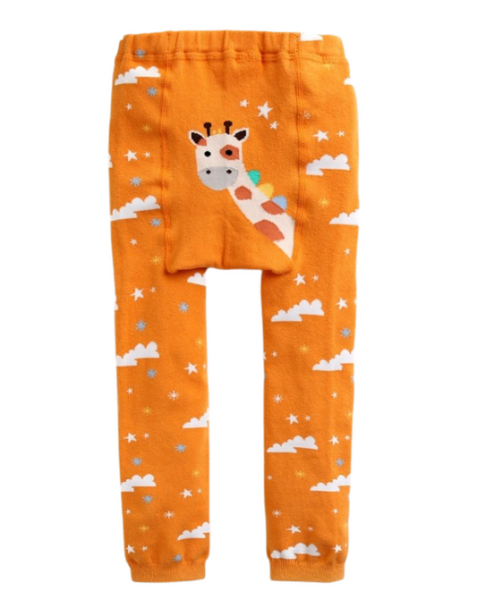 Orange Giraffe Printed Baby Leggings