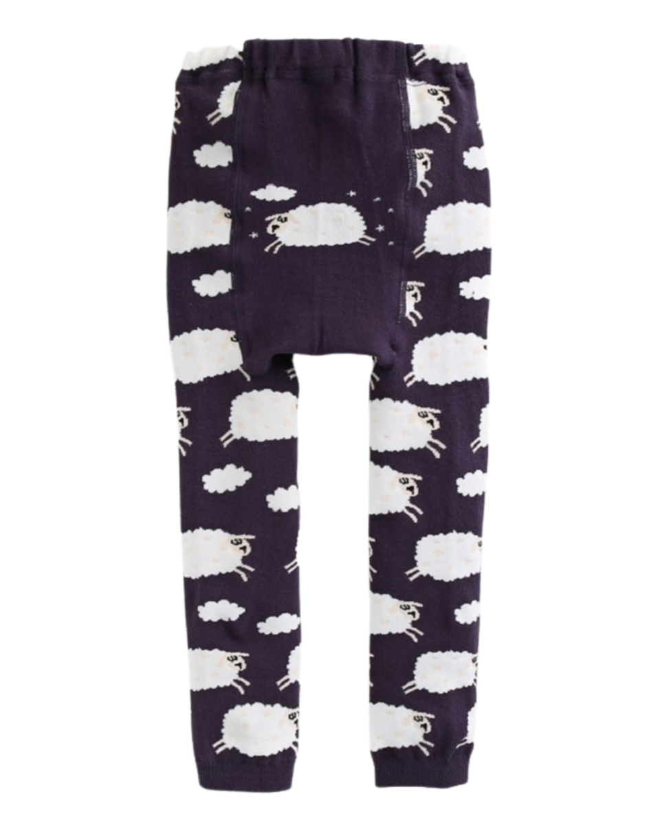 Navy Buddy Sheep Printed Baby Leggings