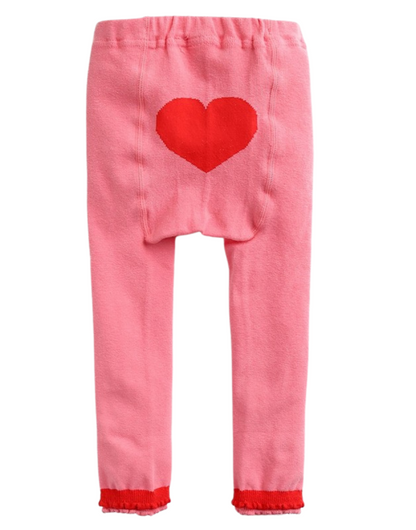 Pink Love Heart Printed Baby Leggings