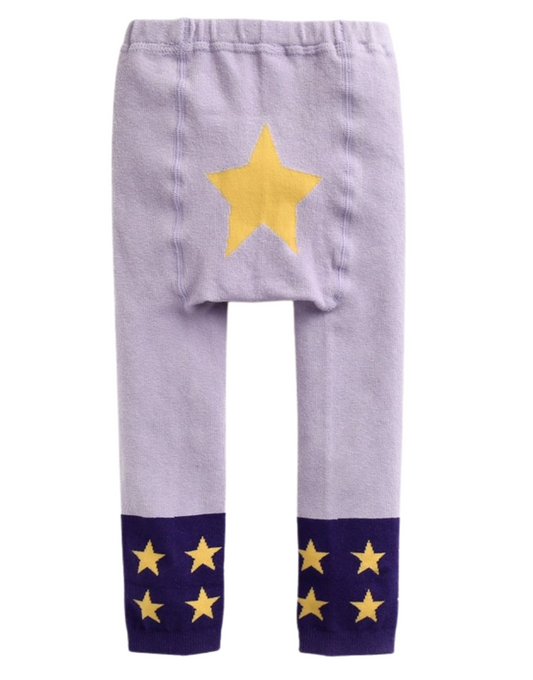 Purple Star Printed Baby Leggings