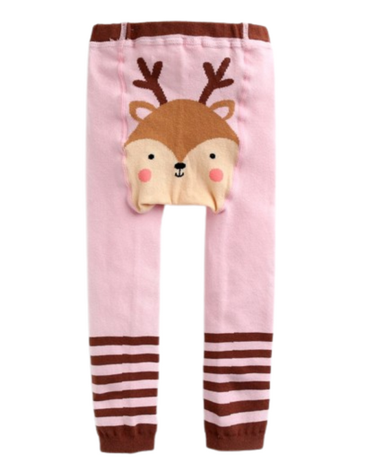 Pink Rudolph Printed Baby Leggings