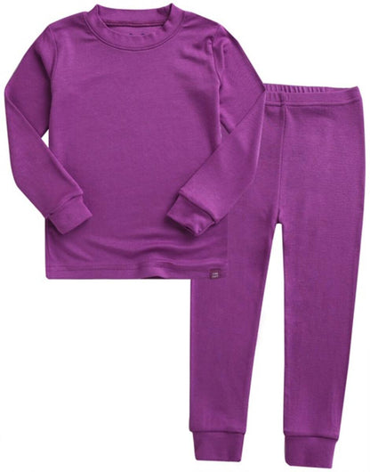 Conjunto de pijama de manga larga de modal morado 