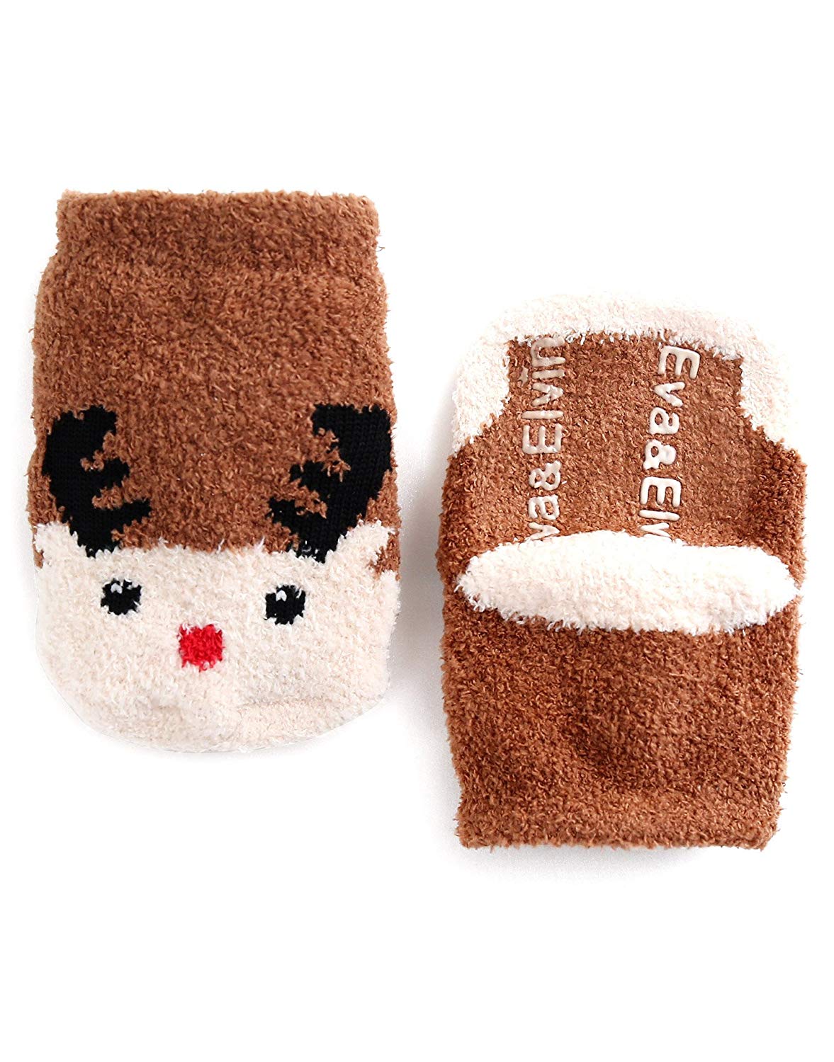 Calcetines navideños de piel peluda Rudolph