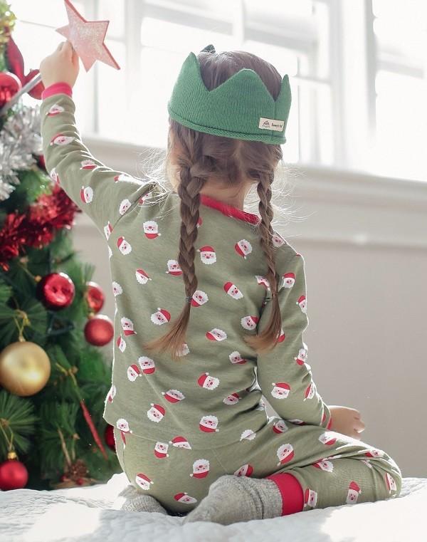 Conjunto de pijama de manga larga con diseño de Papá Noel y galletas