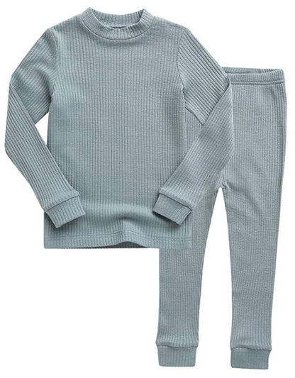 Mint Rib Long Sleeve Pajamas