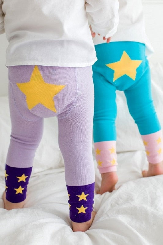 Purple Star Printed Baby Leggings