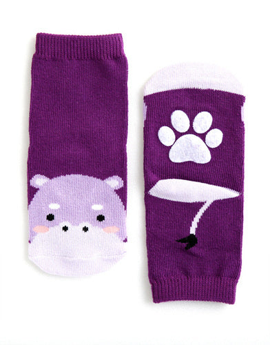 Purple Hippo Ankle Socks