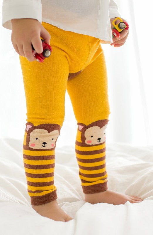 Yellow Monkey Printed Baby Leggings